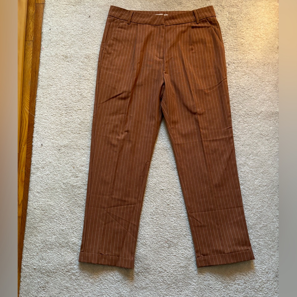 Brown striped work pants